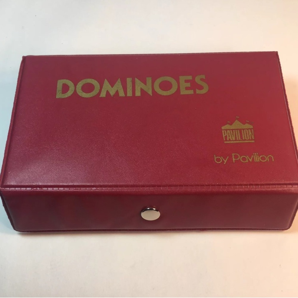 PAVILION DOMINOES GAME WITH RED CASE - 1992 - 55 PIECES